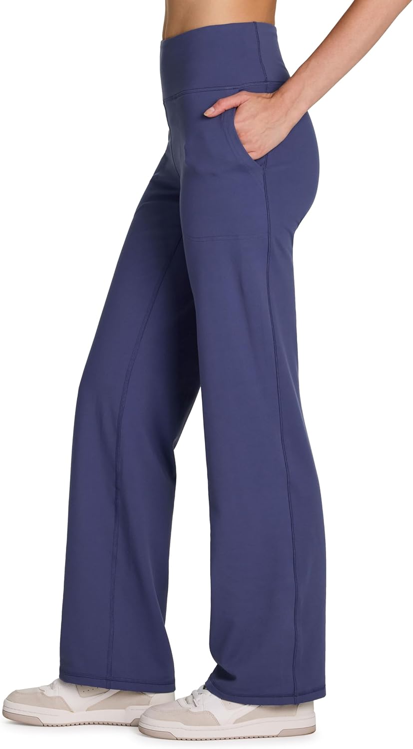 Active Yoga Pants for Tummy Control Boot Cut Flare Legging Buttery Soft Sweatpants with Pockets