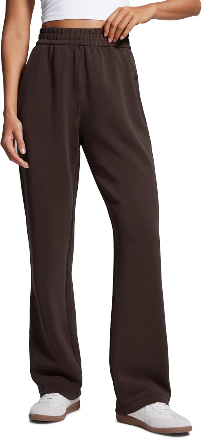 Straight Leg Casual Sweatpants - Modal Lounge Travel Pants with Pockets