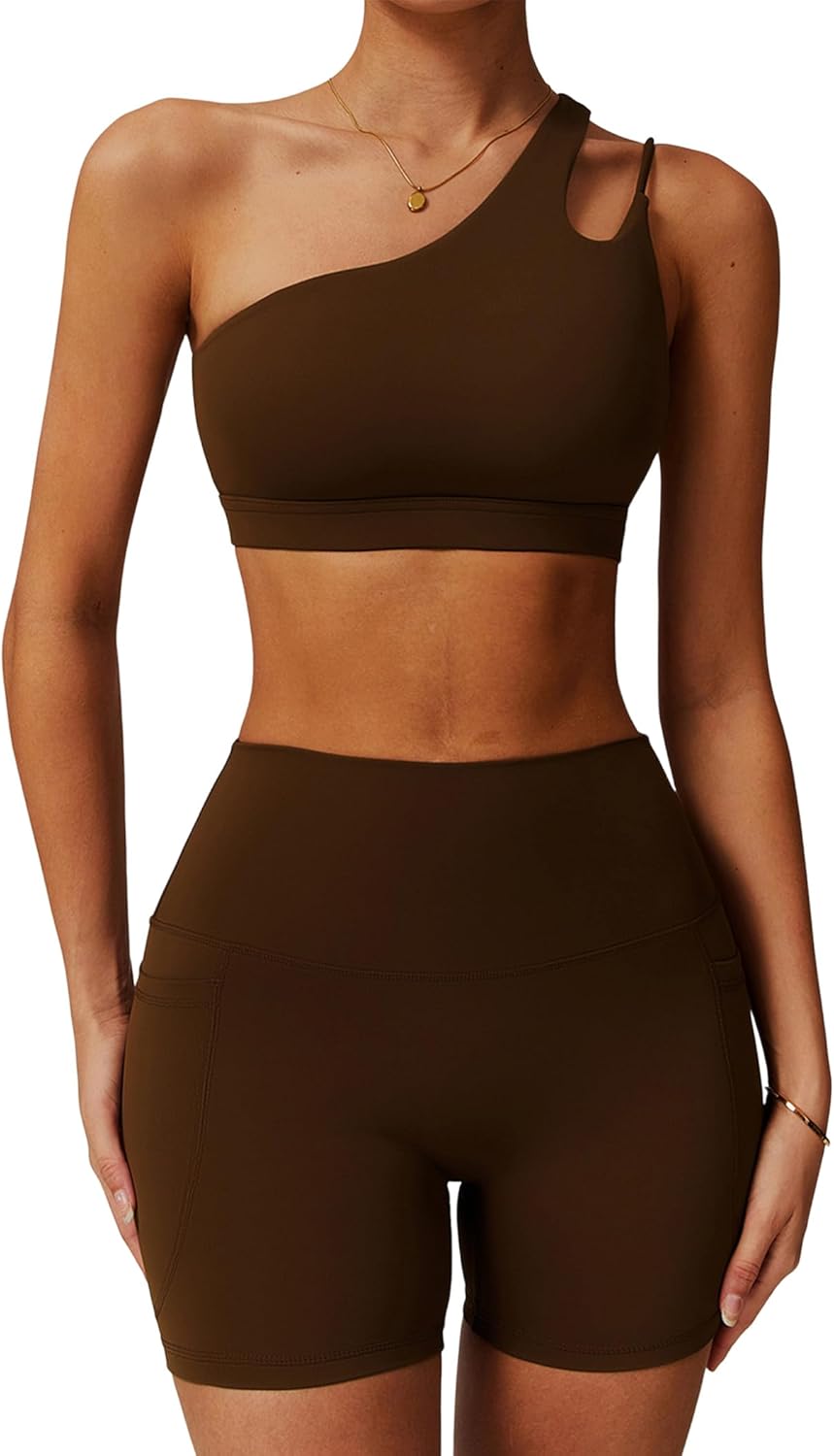 2 Piece Workout Sets for Sports Bra and Yoga Pants Outfits High Waist Butt lifting Shorts Jogger Outfits