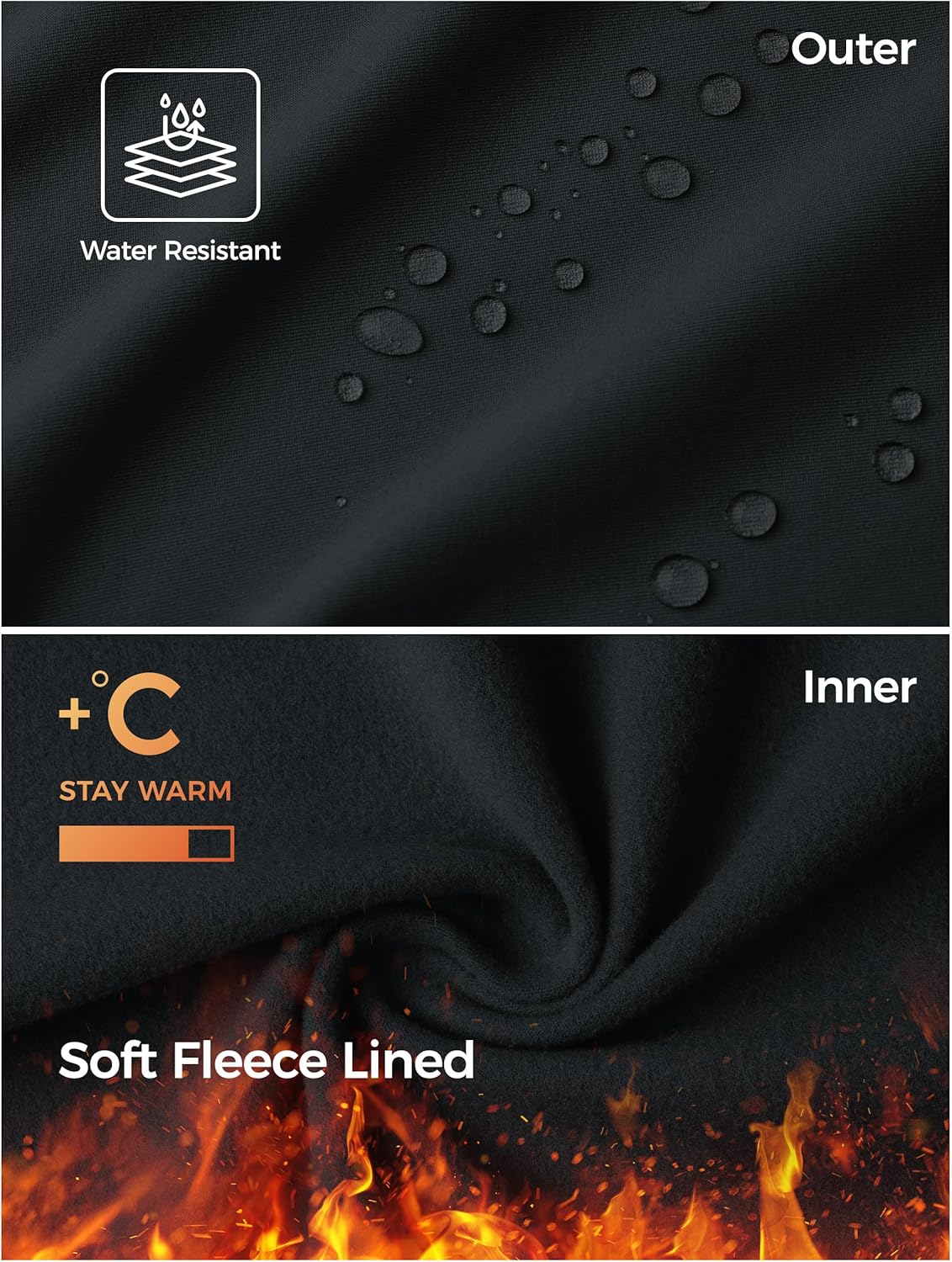 Fleece Lined Pants Winter Thermal Warm Bootcut Flare Leggings Hiking Yoga Pants with Pockets