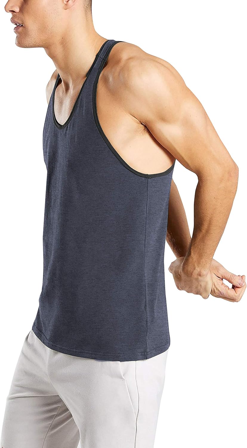 Tri-Blend Tank Top Soft Cotton Gym Racerback Active Shirt