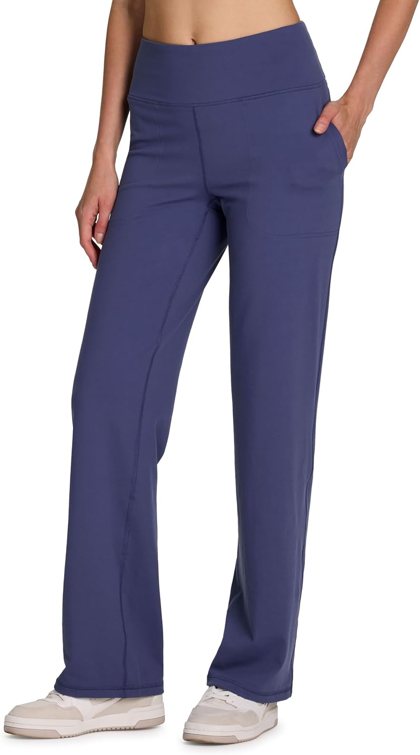 Active Yoga Pants for Tummy Control Boot Cut Flare Legging Buttery Soft Sweatpants with Pockets