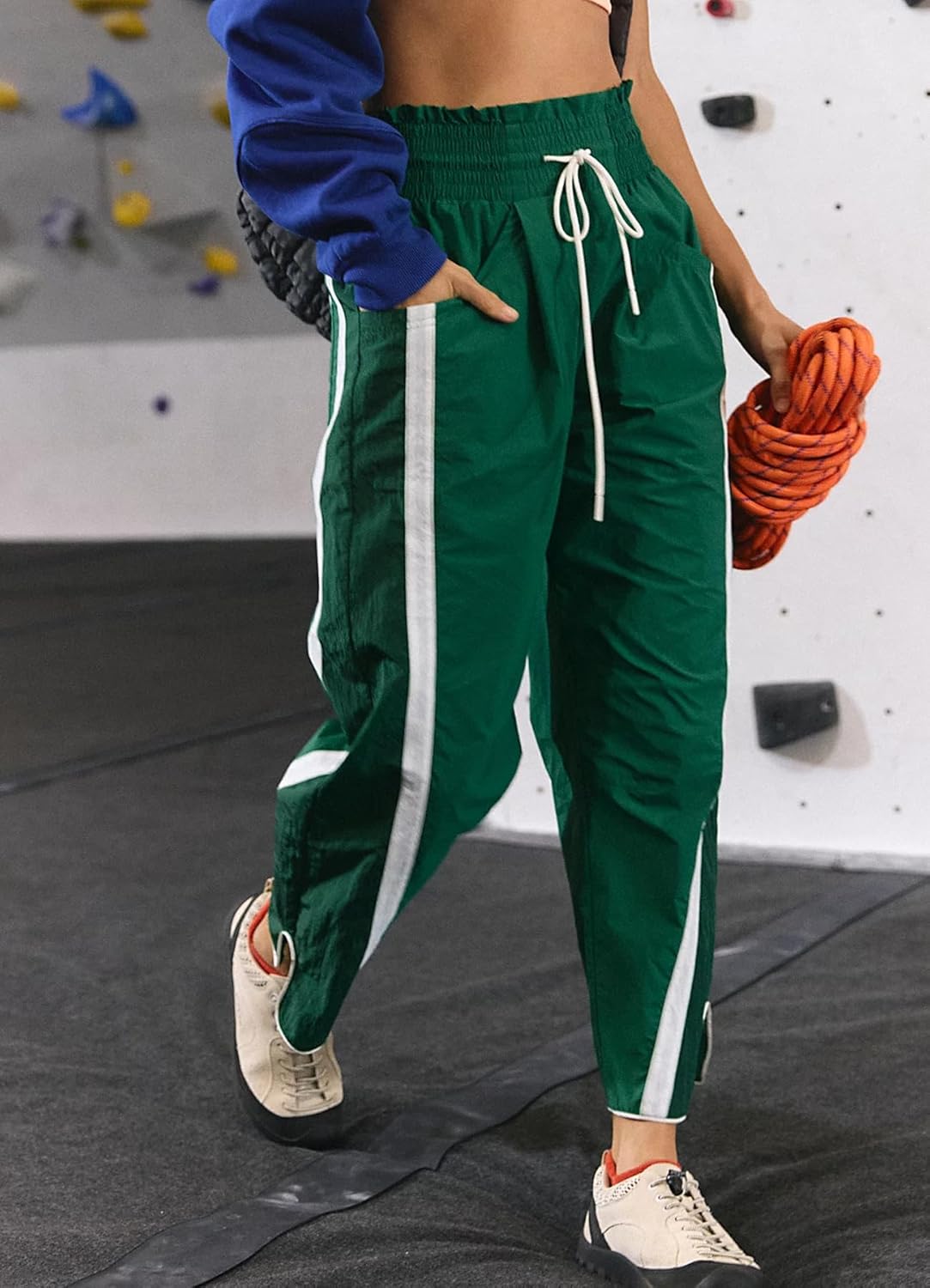 Track Pants Casual Drawstring Barrel Pant Baggy Contrast Color Workout Pants with Pockets Track Pants Casual Drawstring Barrel Pant Baggy Contrast Color Workout Pants with Pockets