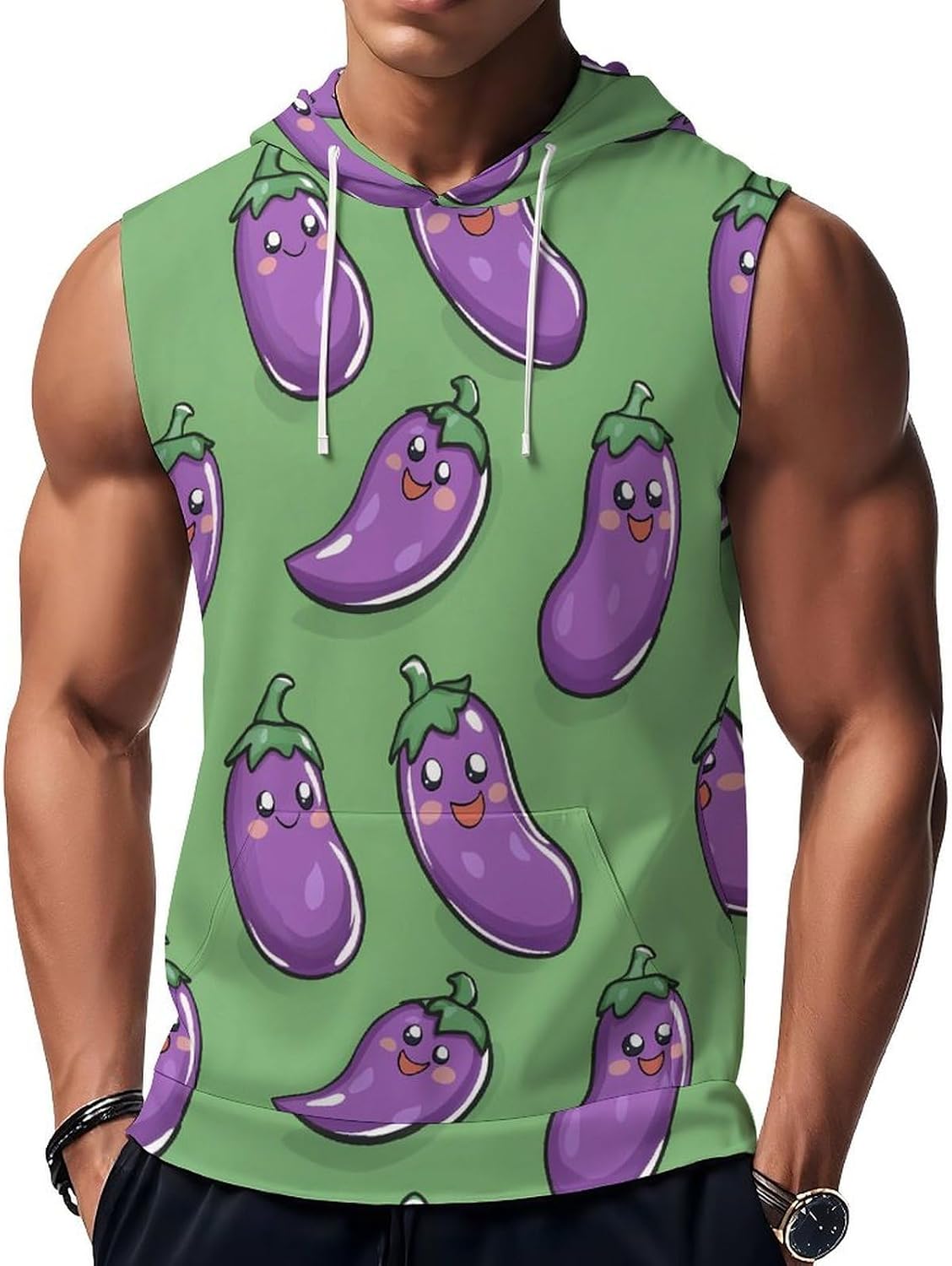Workout Hooded Tank Tops Casual Gym Hoodies Muscle Cut Off Sleeveless T Shirt