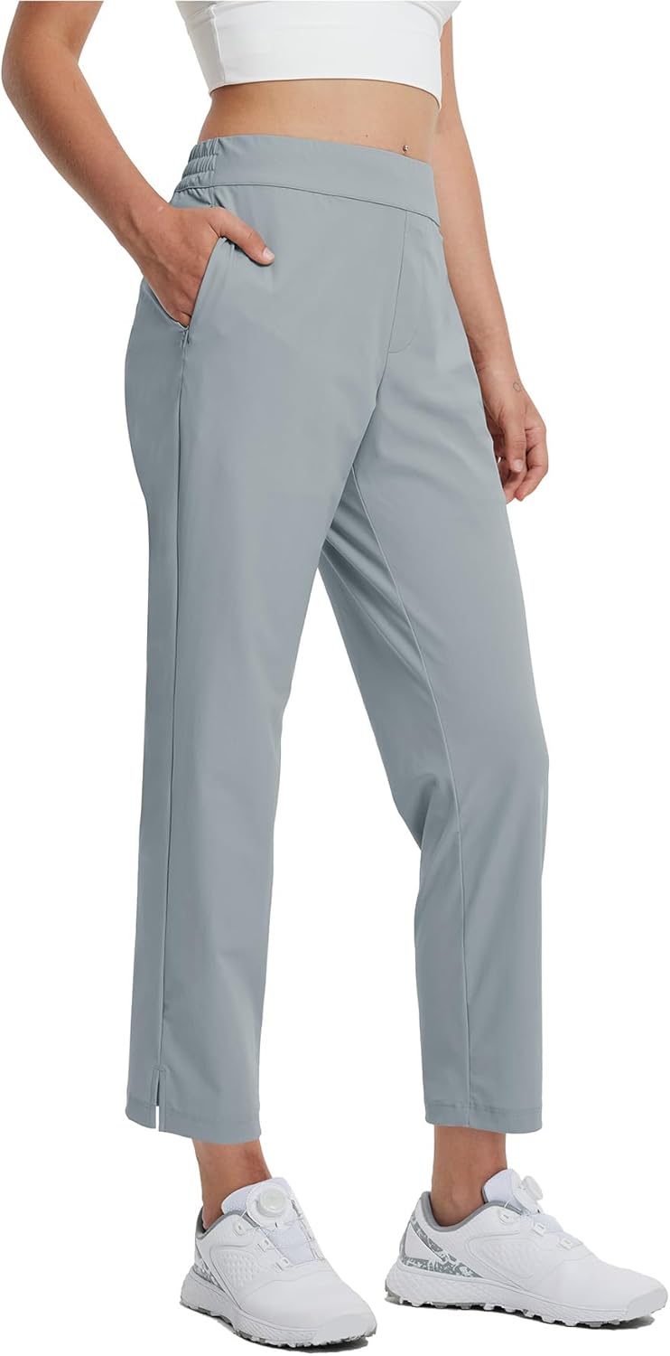 Golf Pants with Zip Pockets 7 8 Ankle Stretch Sweatpants for Athletic Hiking Travel Work Lounge