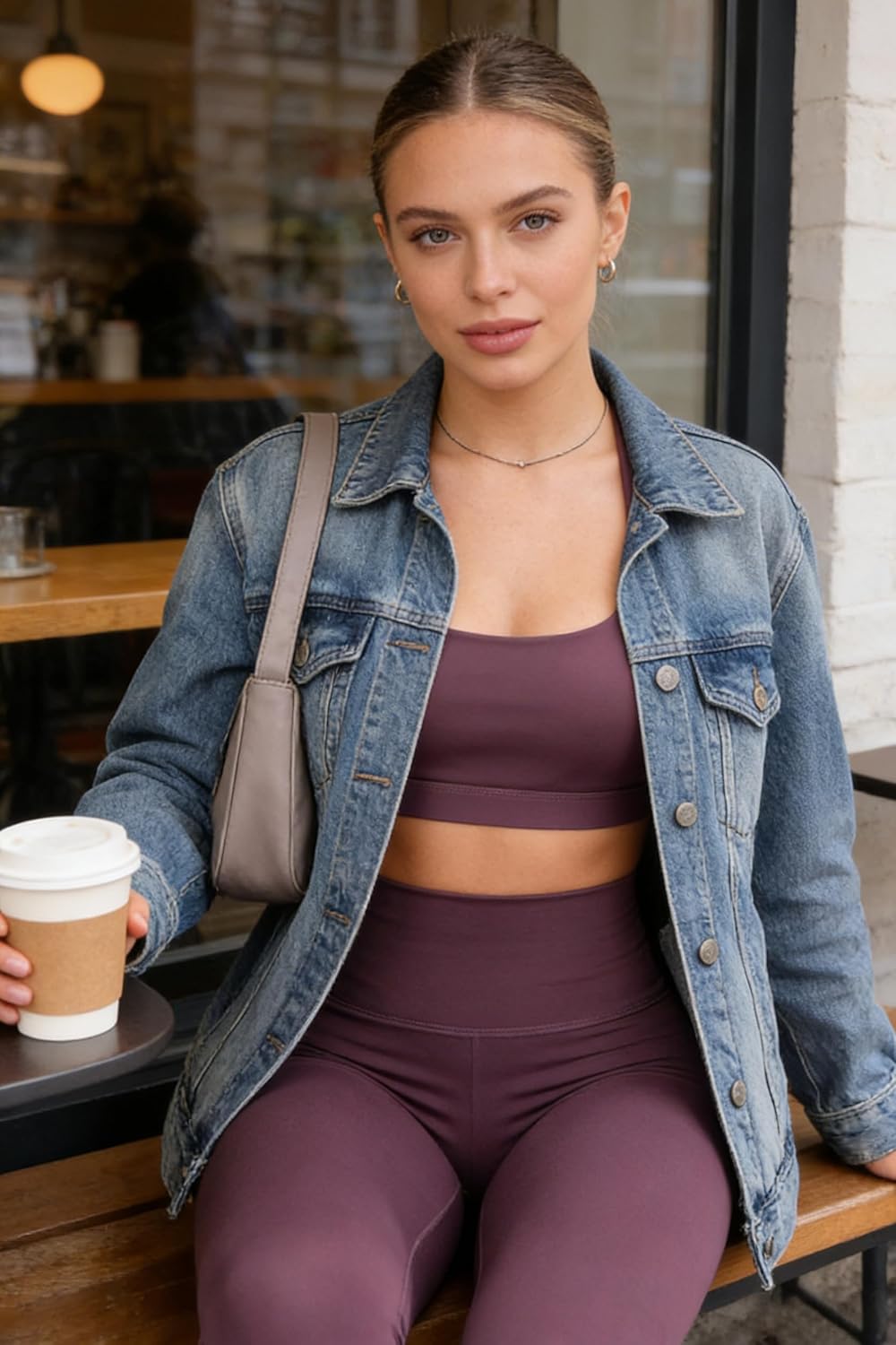 Workout Sets for 2 Piece Seamless High-Waisted Leggings & Cross Back Padded Sports Bra for Yoga Pilates