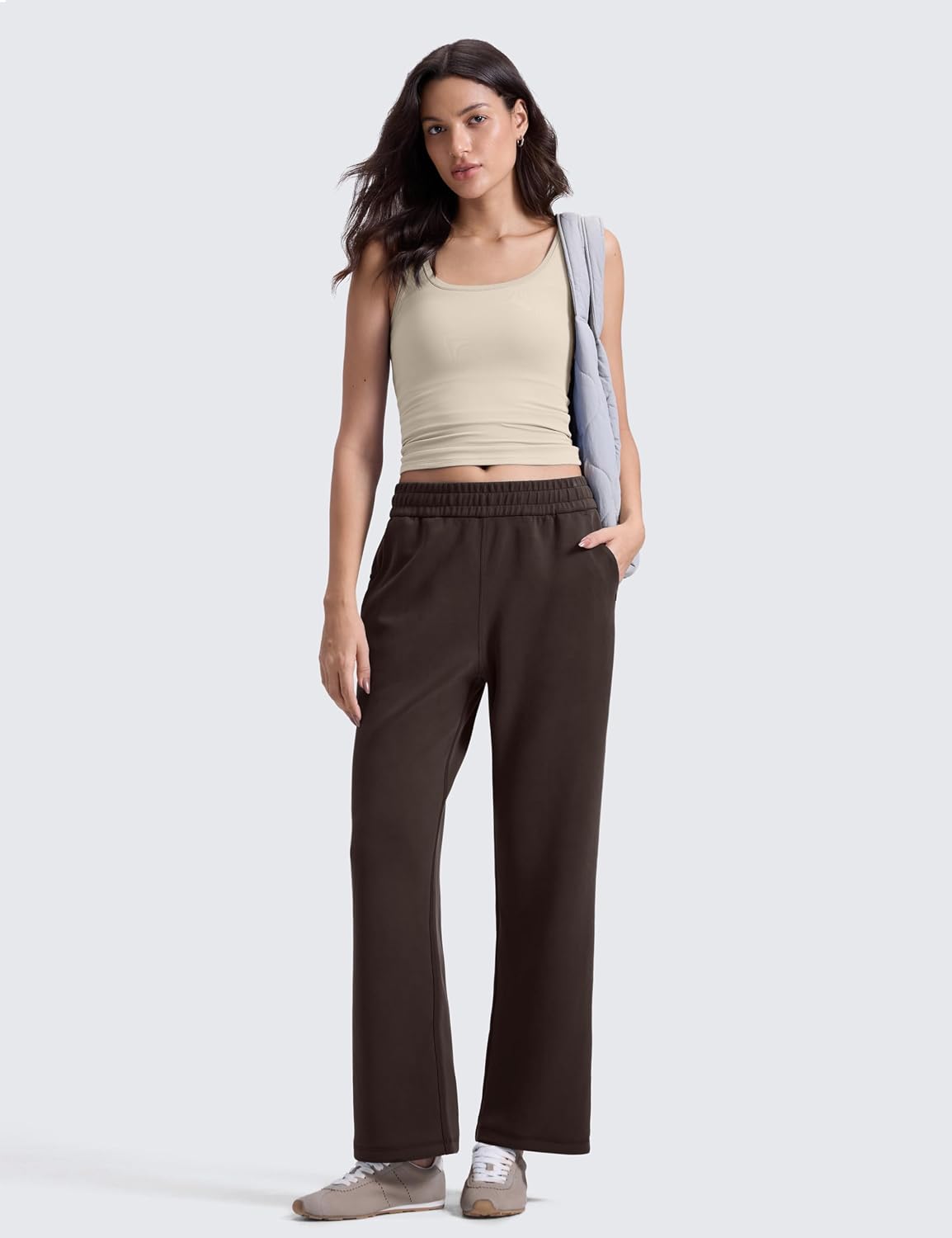 Straight Leg Casual Sweatpants - Modal Lounge Travel Pants with Pockets