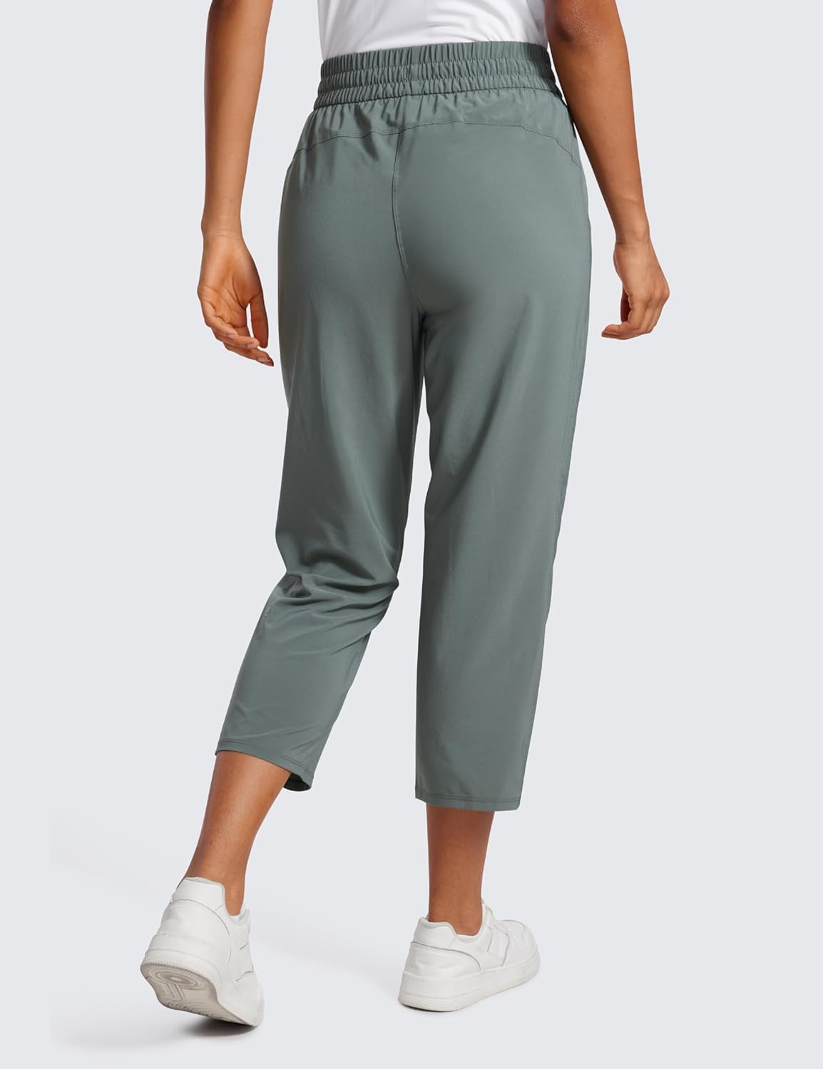 Capri Cropped Casual Lounge Work Athletic Travel Pants with Pockets Quick Dry Summer