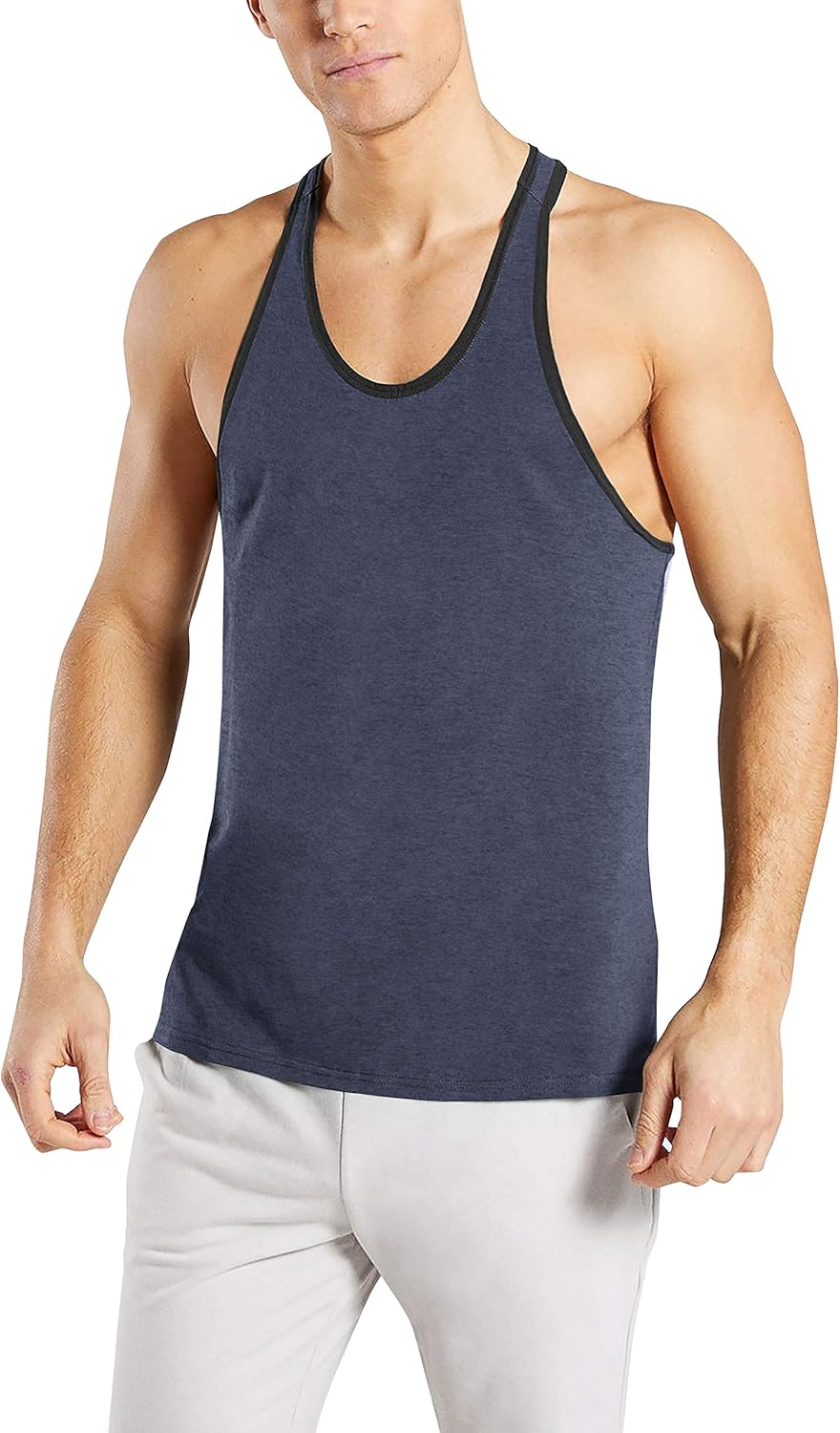 Tri-Blend Tank Top Soft Cotton Gym Racerback Active Shirt