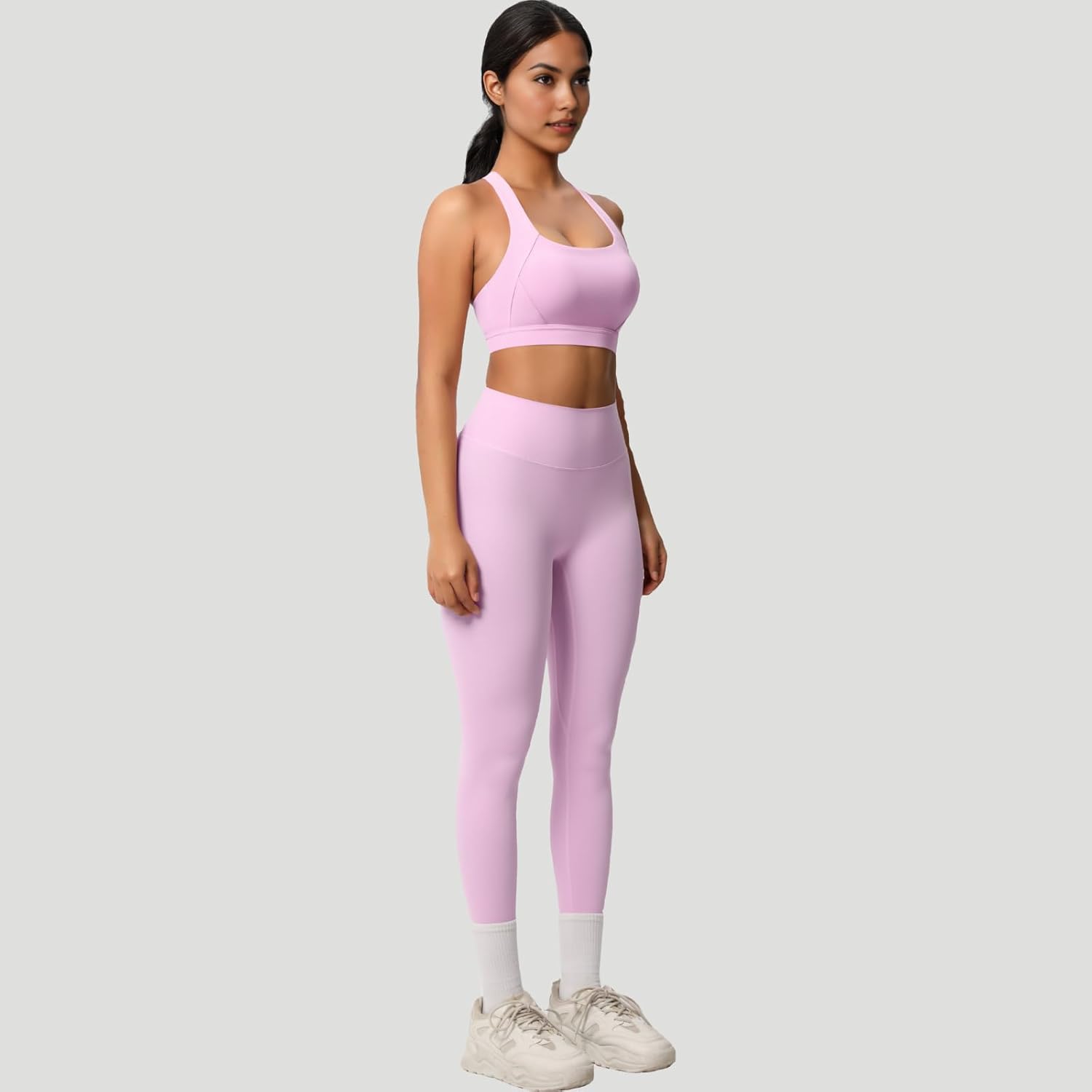 3 Piece \u2019s Workout Set \u2013 Zip-Up Jacket, Sports Bra & High-Waist Leggings \u2013 Stretchy Breathable Yoga Outfit
