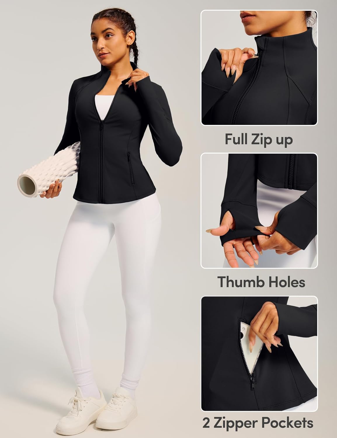 Workout Jacket & Tummy Control Leggings Set – Fit All-Day Comfort