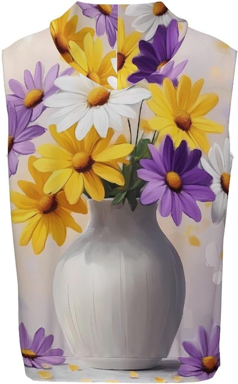Daisies Flowers Painting 's Workout Hooded Tank Tops Casual Gym Hoodies Muscle Cut Off Sleeveless T Shirt