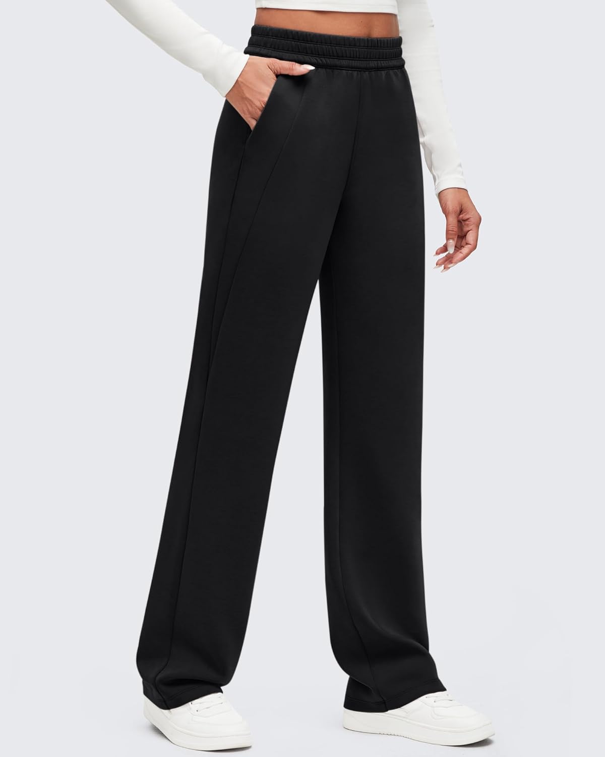Modal Soft Wide Leg Sweatpants for High Waisted Casual Lounge Travel Pants with Pockets