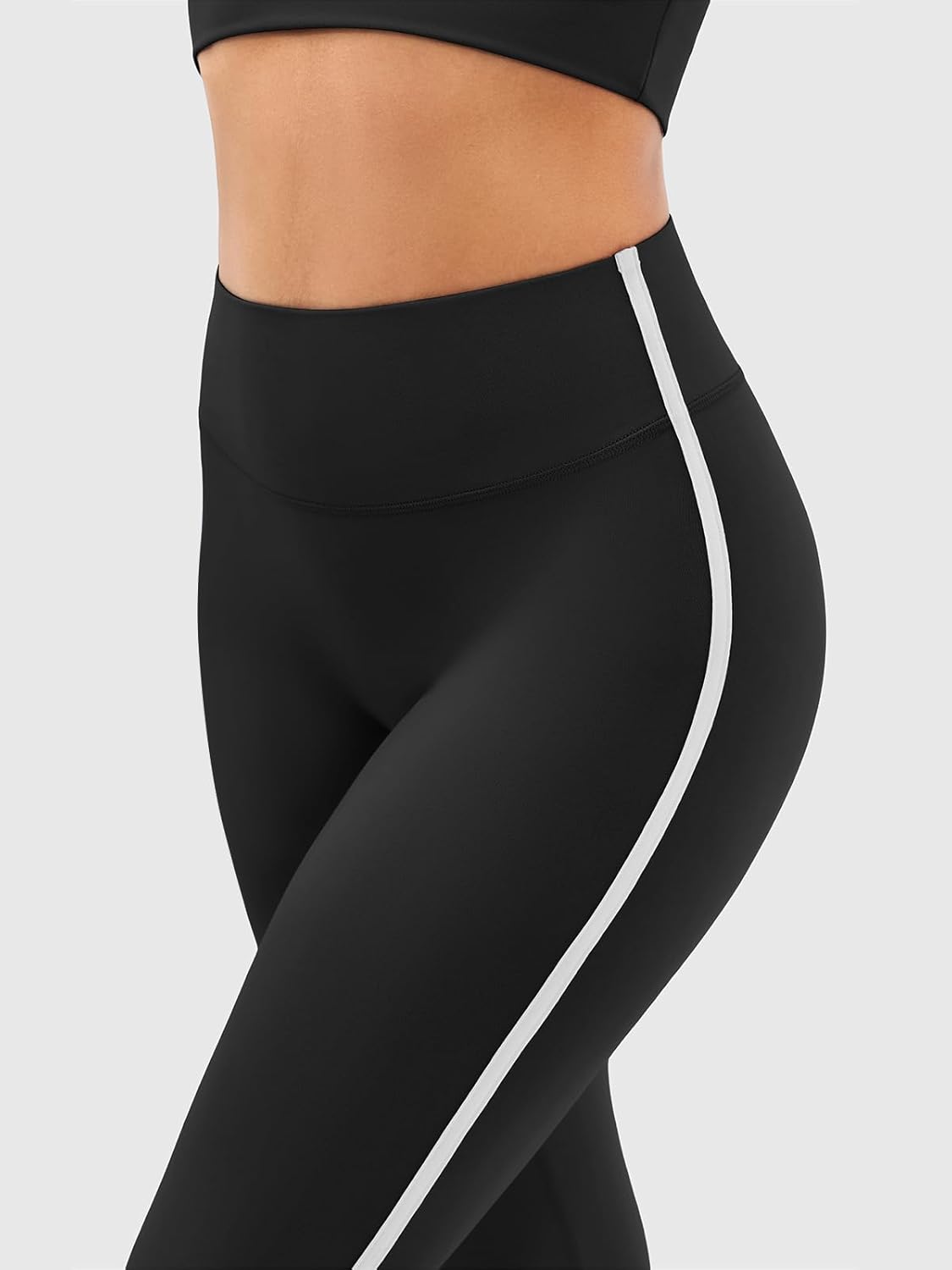 Flare Workout Leggings for Side Stripes - High Waisted Seamless Track Pants for Yoga Gym Pilates