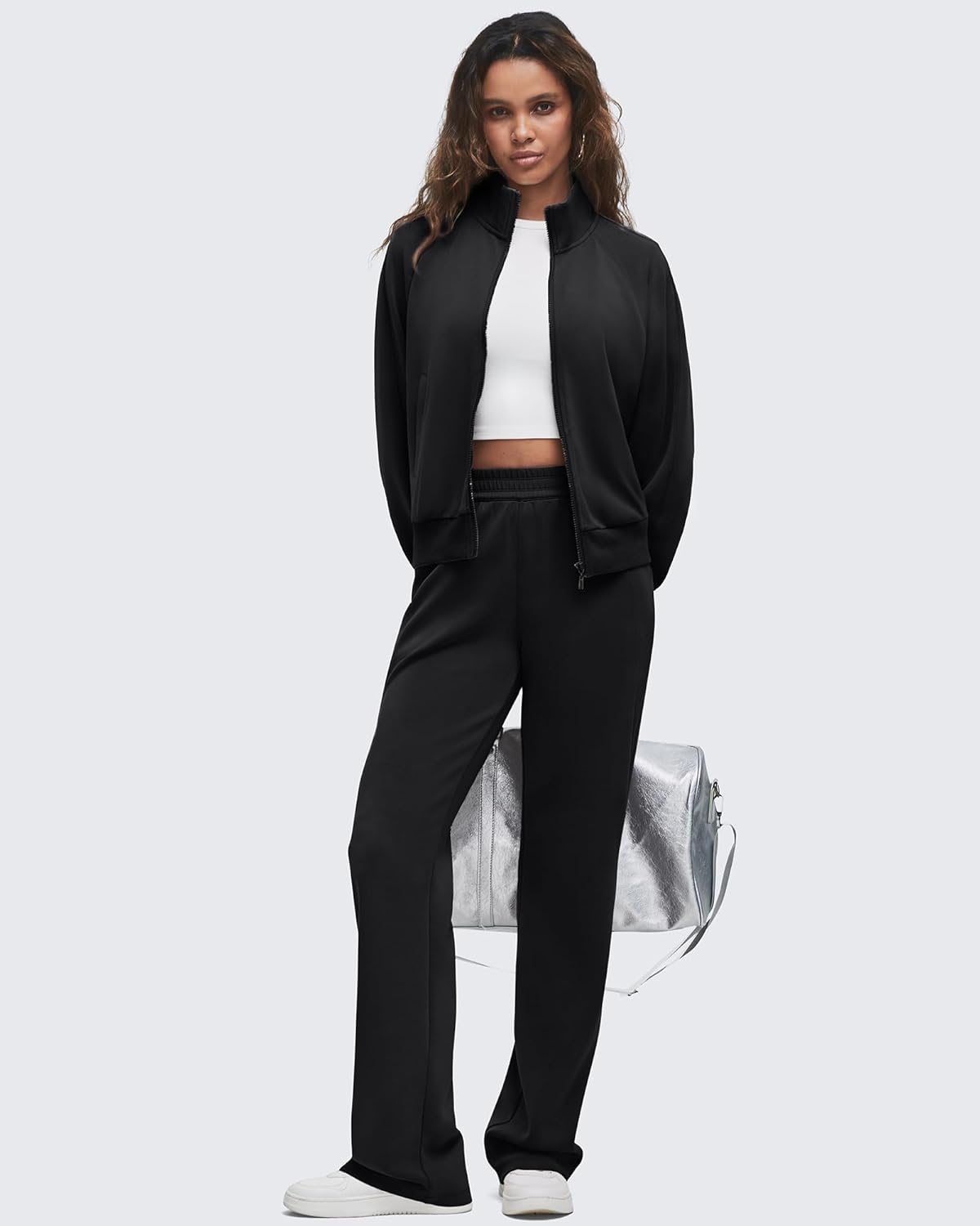 Modal Soft Wide Leg Sweatpants for High Waisted Casual Lounge Travel Pants with Pockets