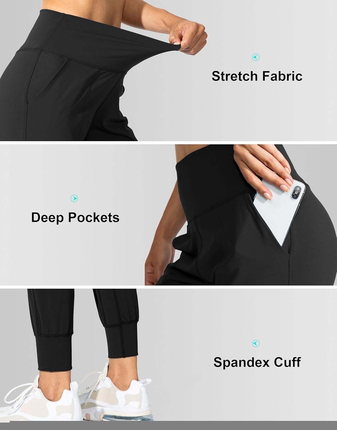 Joggers High Waisted Yoga Pants with Pockets Leggings for Workout Athletic Lounge