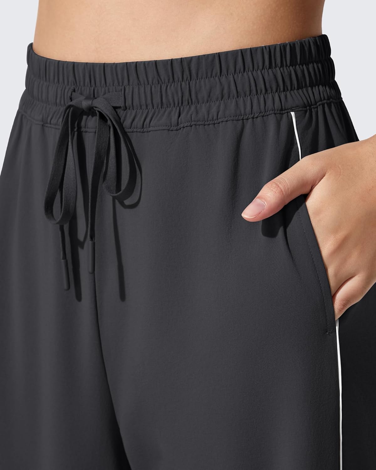 Track Pant with Pockets Wide Leg Jogging Sweatpants Drawstring Casual Trousers