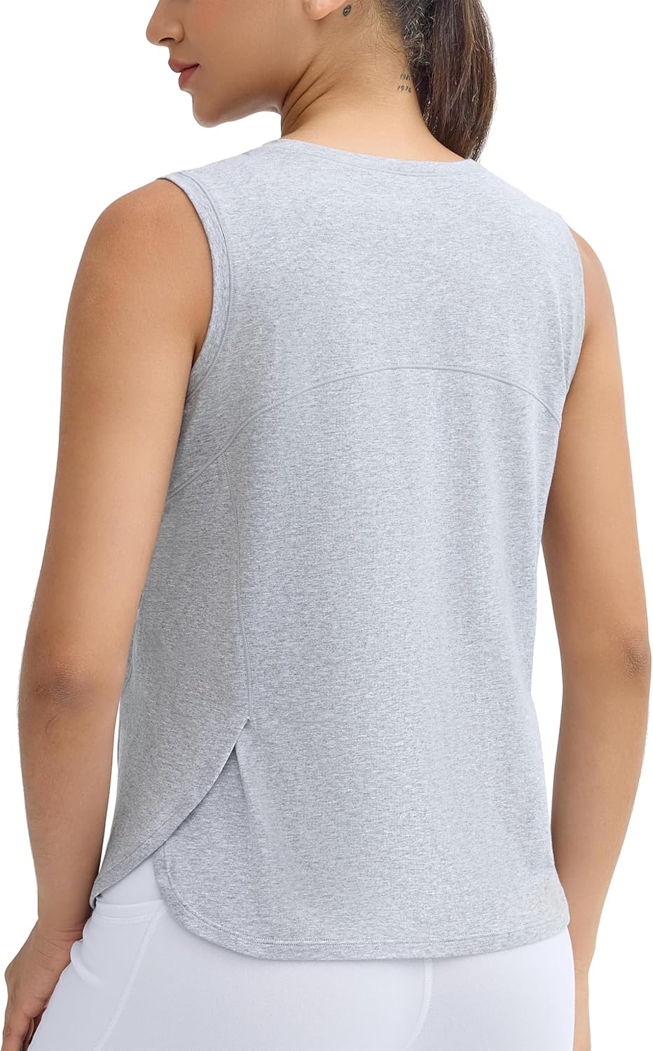 Workout Tank Tops Loose Fit Sleeveless Breathable Yoga Shirts with Side Slits