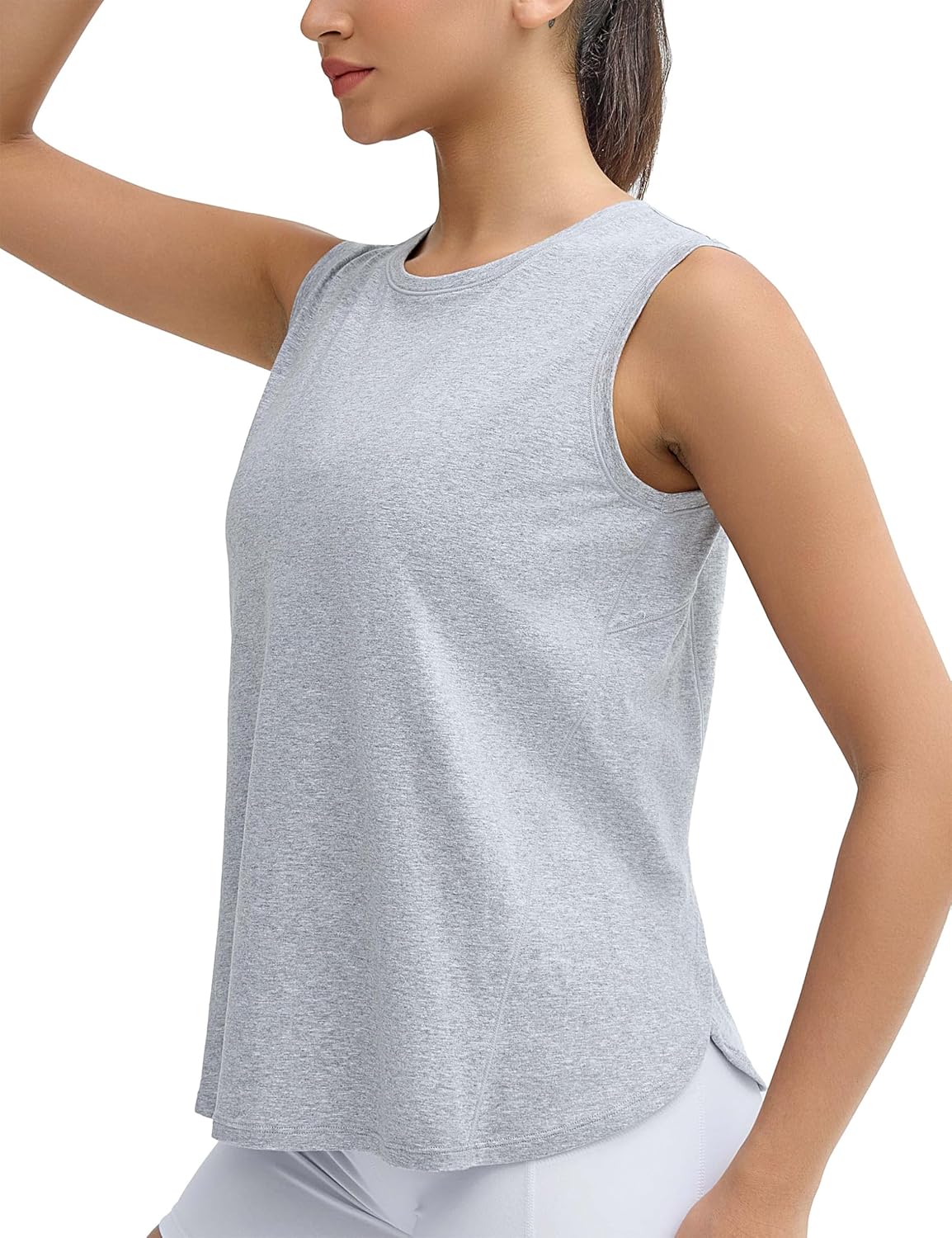 Workout Tank Tops Loose Fit Sleeveless Breathable Yoga Shirts with Side Slits