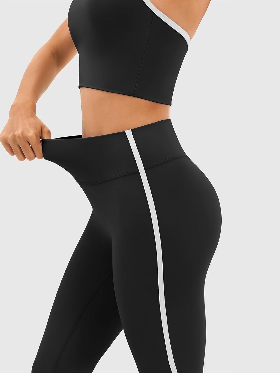 Flare Workout Leggings for Side Stripes - High Waisted Seamless Track Pants for Yoga Gym Pilates