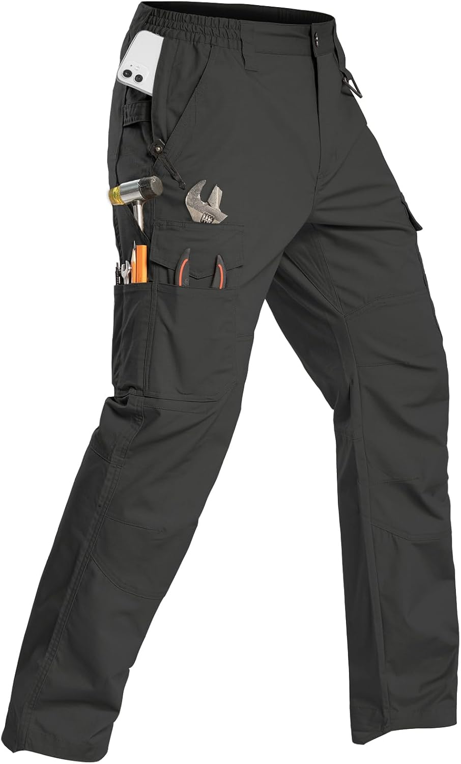 Flex Ripstop Tactical Cargo Pants Water Resistant Hiking EDC Stretch Construction Work Pants with 14 Pockets