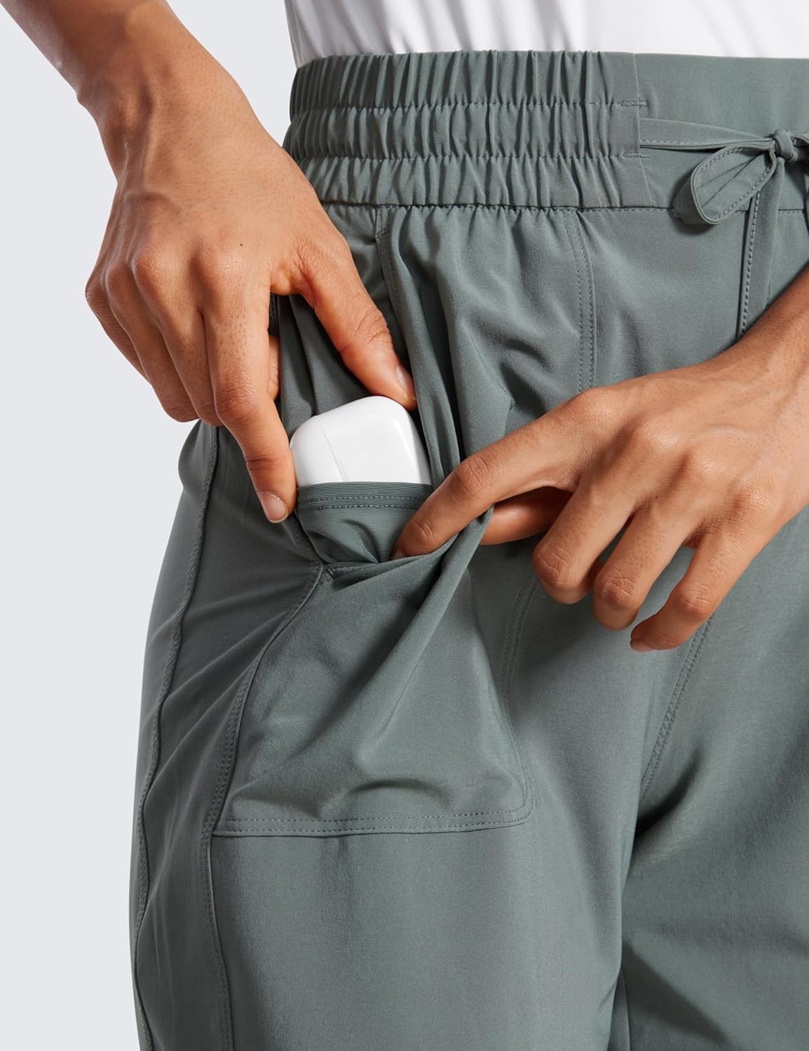 Capri Cropped Casual Lounge Work Athletic Travel Pants with Pockets Quick Dry Summer