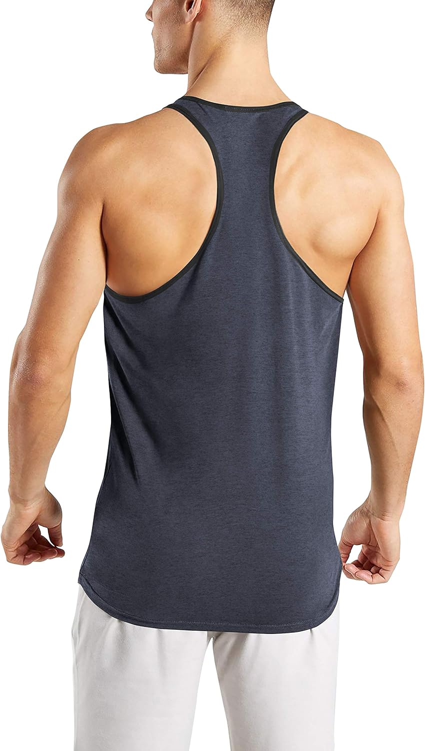 Tri-Blend Tank Top Soft Cotton Gym Racerback Active Shirt