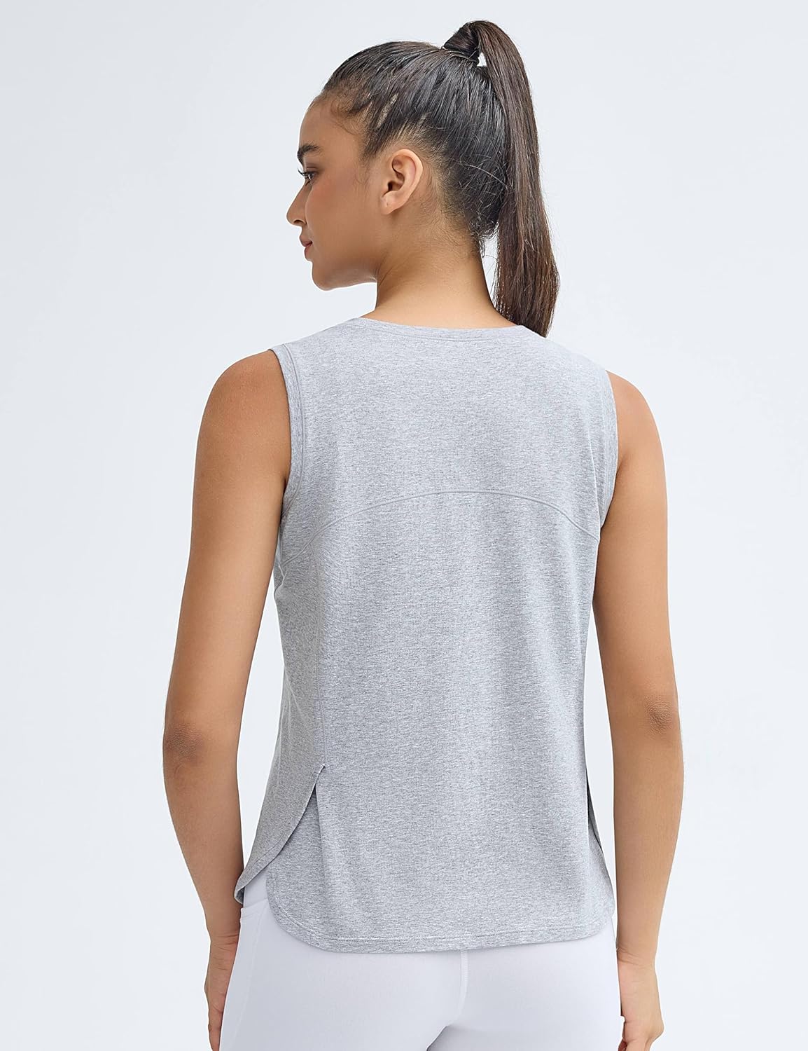 Workout Tank Tops Loose Fit Sleeveless Breathable Yoga Shirts with Side Slits