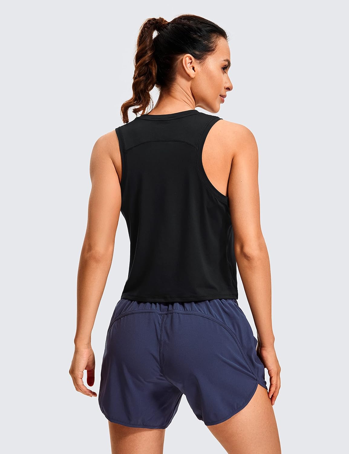 Racerback Tank High Neck Cropped Tops Sleeveless Workout Running Shirts