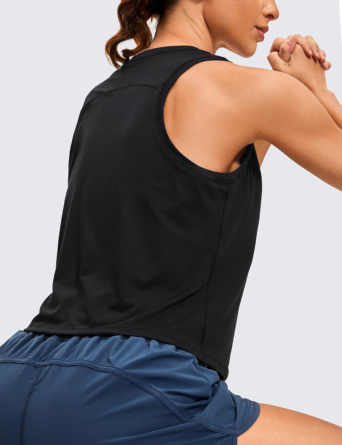 Racerback Tank High Neck Cropped Tops Sleeveless Workout Running Shirts