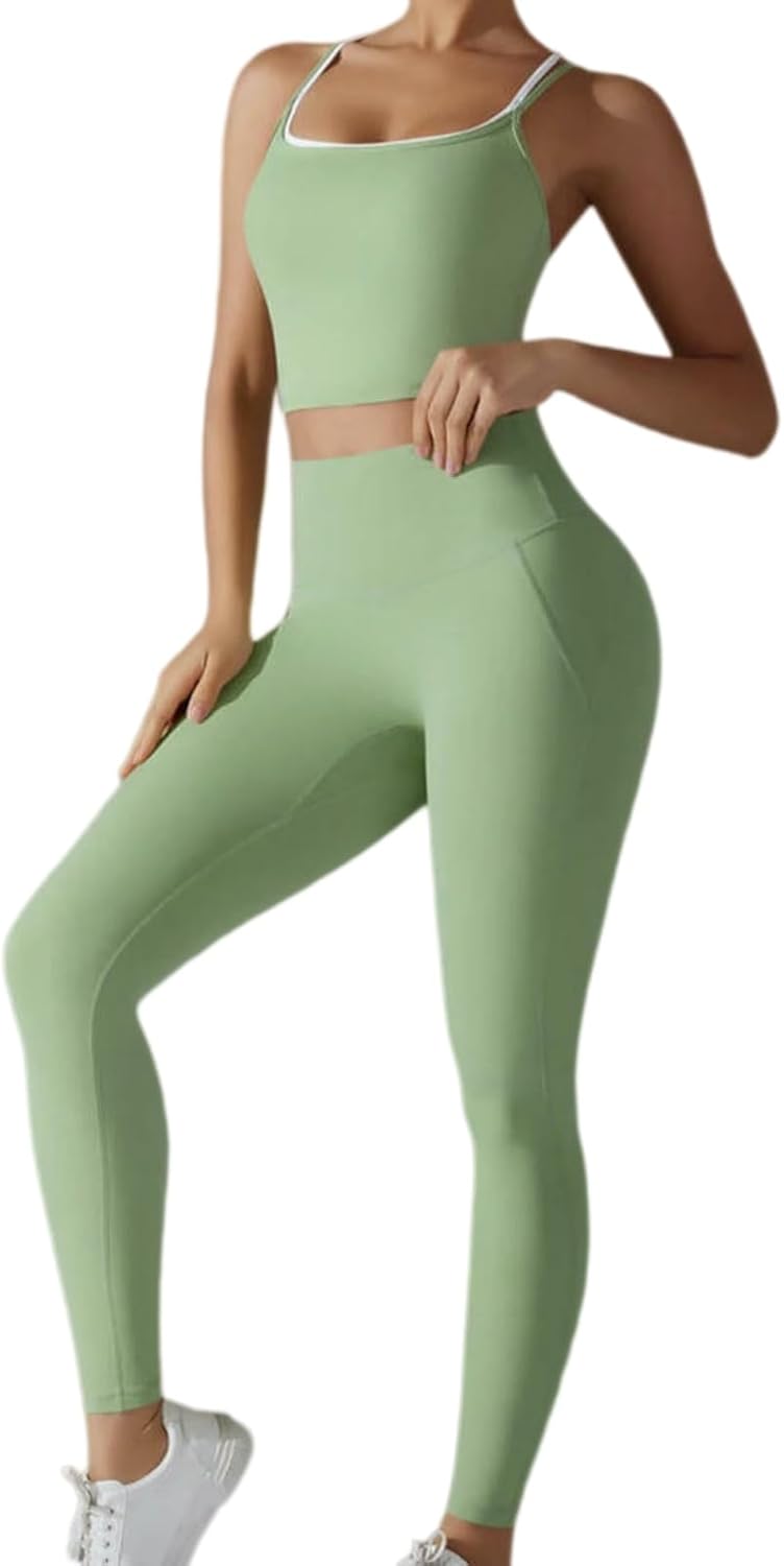 Sportswear Suit Yoga Suit Leggings Sports Fitness Bras Top Set Sportswear Workout Clothes