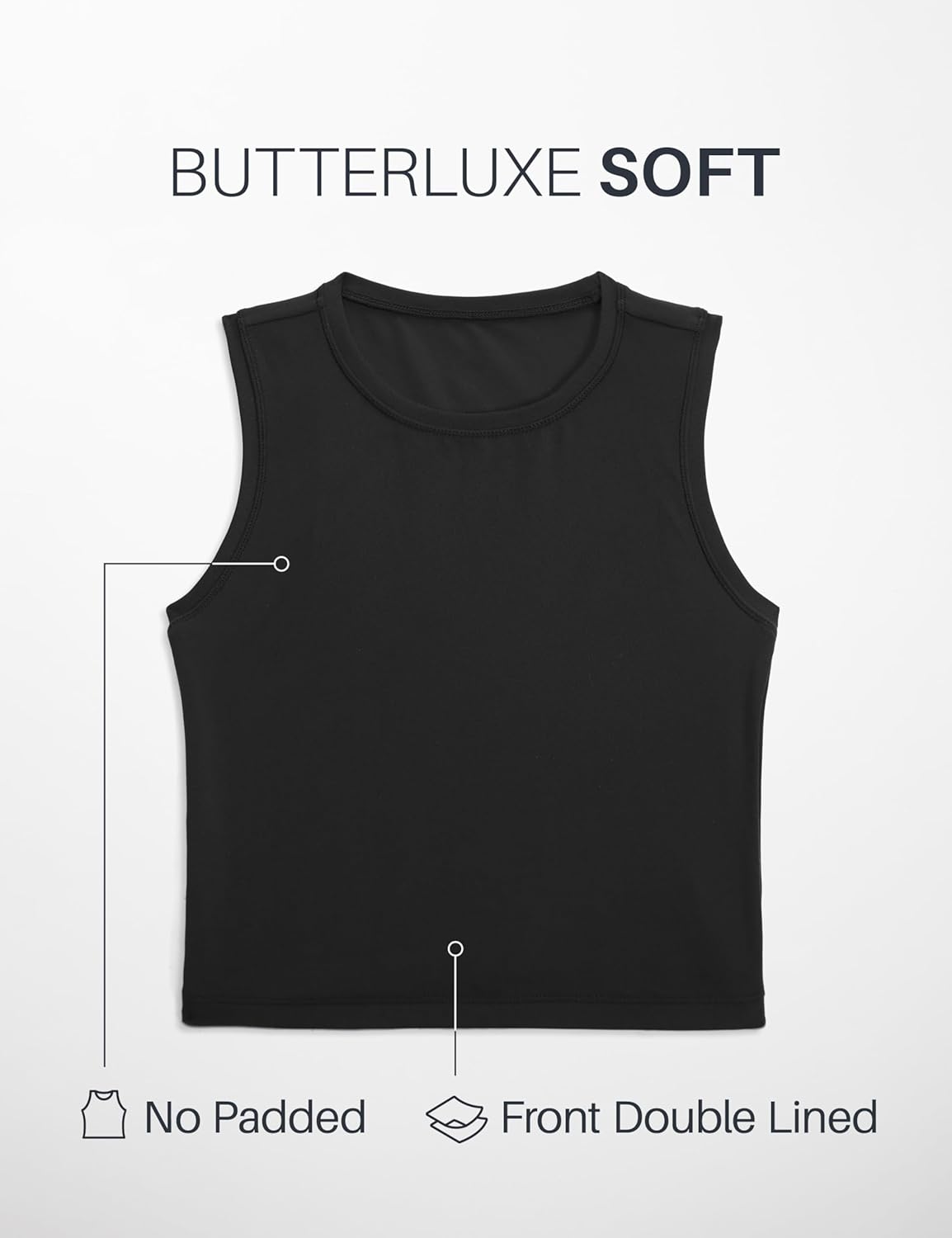 Soft Double Lined Tank Tops for - Yoga Workout Casual Going Out High Neck Basic Sleeveless Shirt