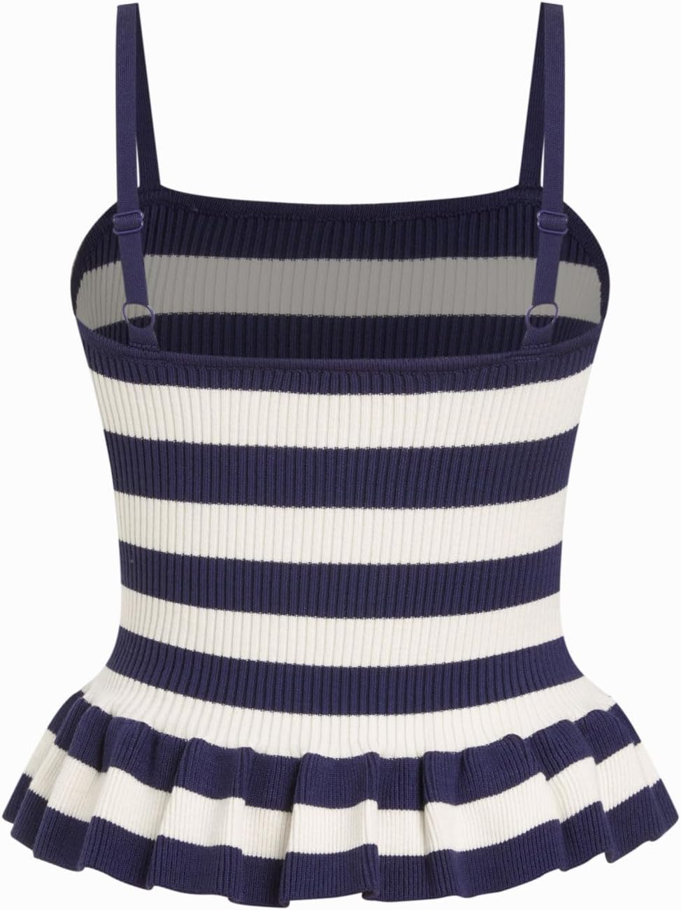 Crop Tank Tops for Sleeveless Square Neck Ruffle Knit Peplum Tops Summer Vacation Outfits