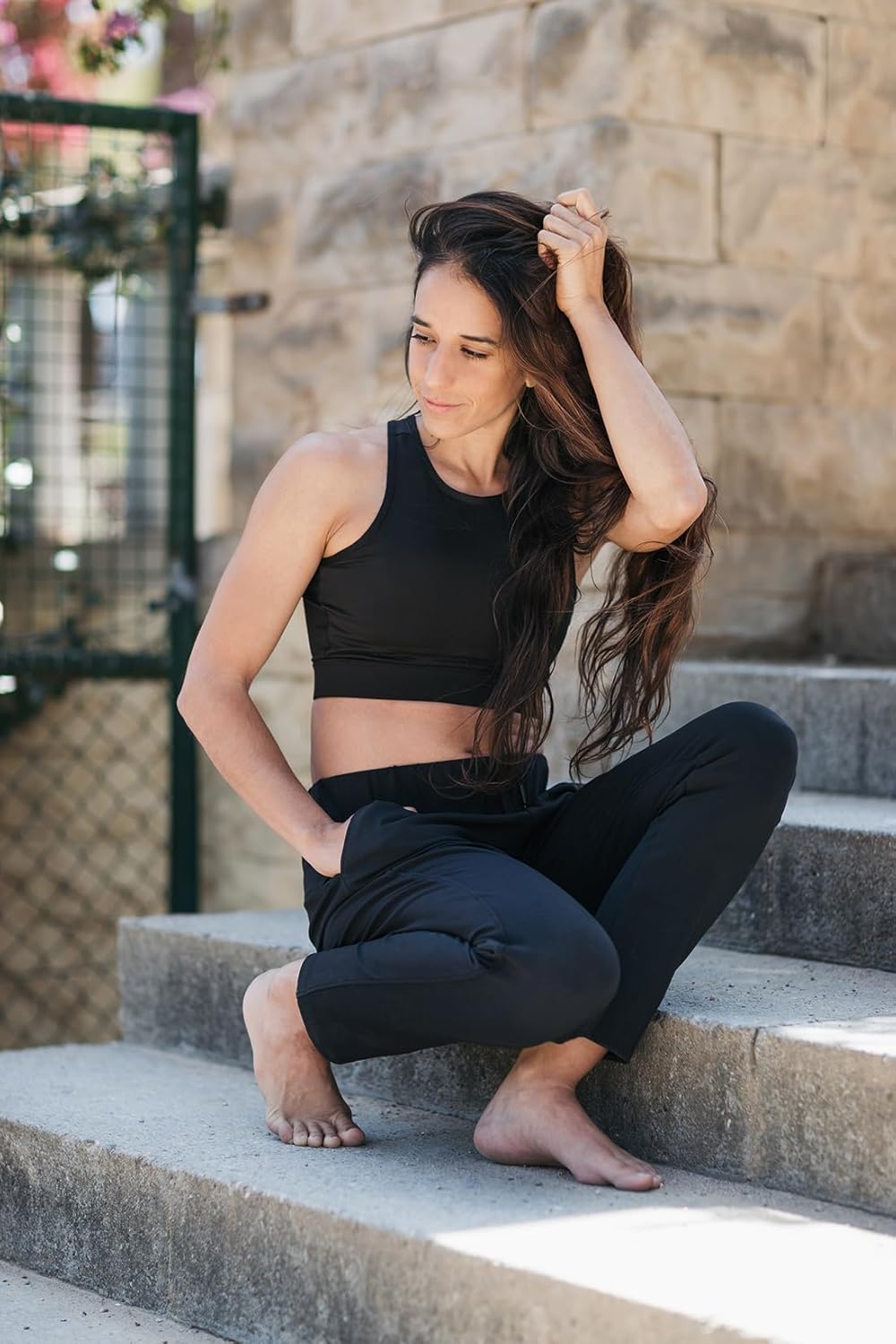 7 8 On The Go Ankle Pants with Pockets Stretch Travel Pants Yoga Casual Lounge Wear