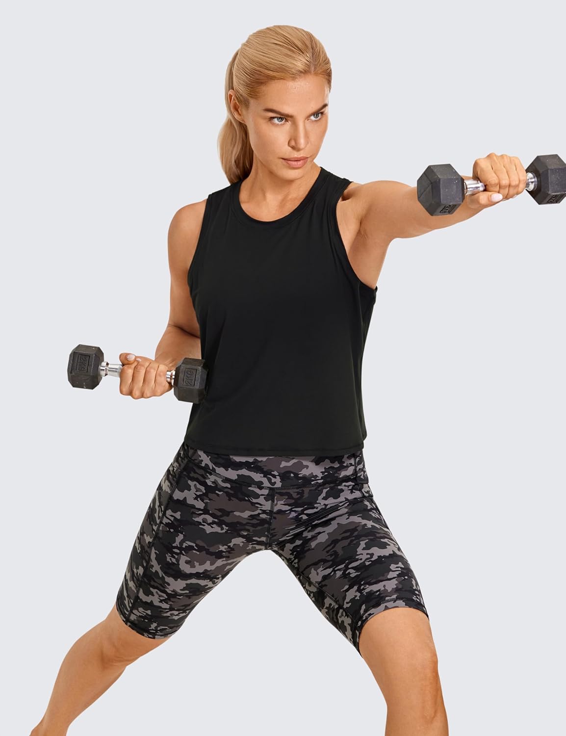 Racerback Tank High Neck Cropped Tops Sleeveless Workout Running Shirts